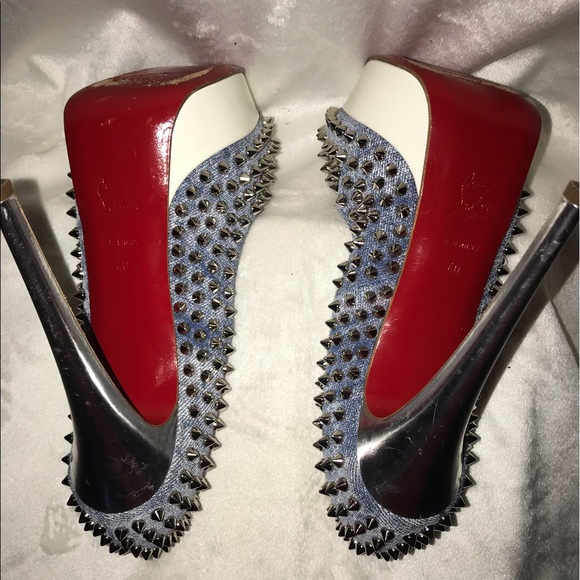 Louboutin Lady Peep Spikes Jean/Patent Pl main image 9